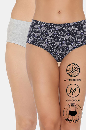 Buy Zivame Medium Rise Full Coverage Hipster Panty (Pack of 2) - Multicolor